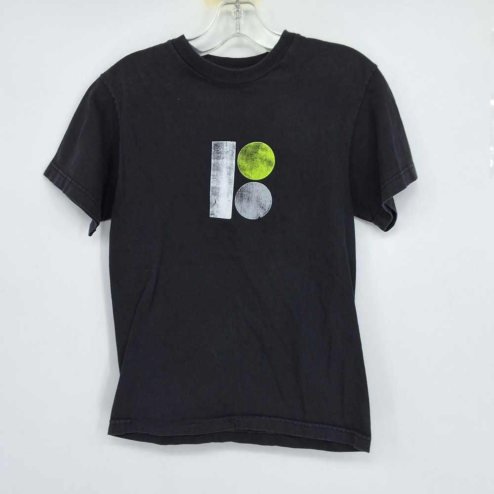 PLAN B YOUTH LARGE Black Graphic T-Shirt with Geometric Design